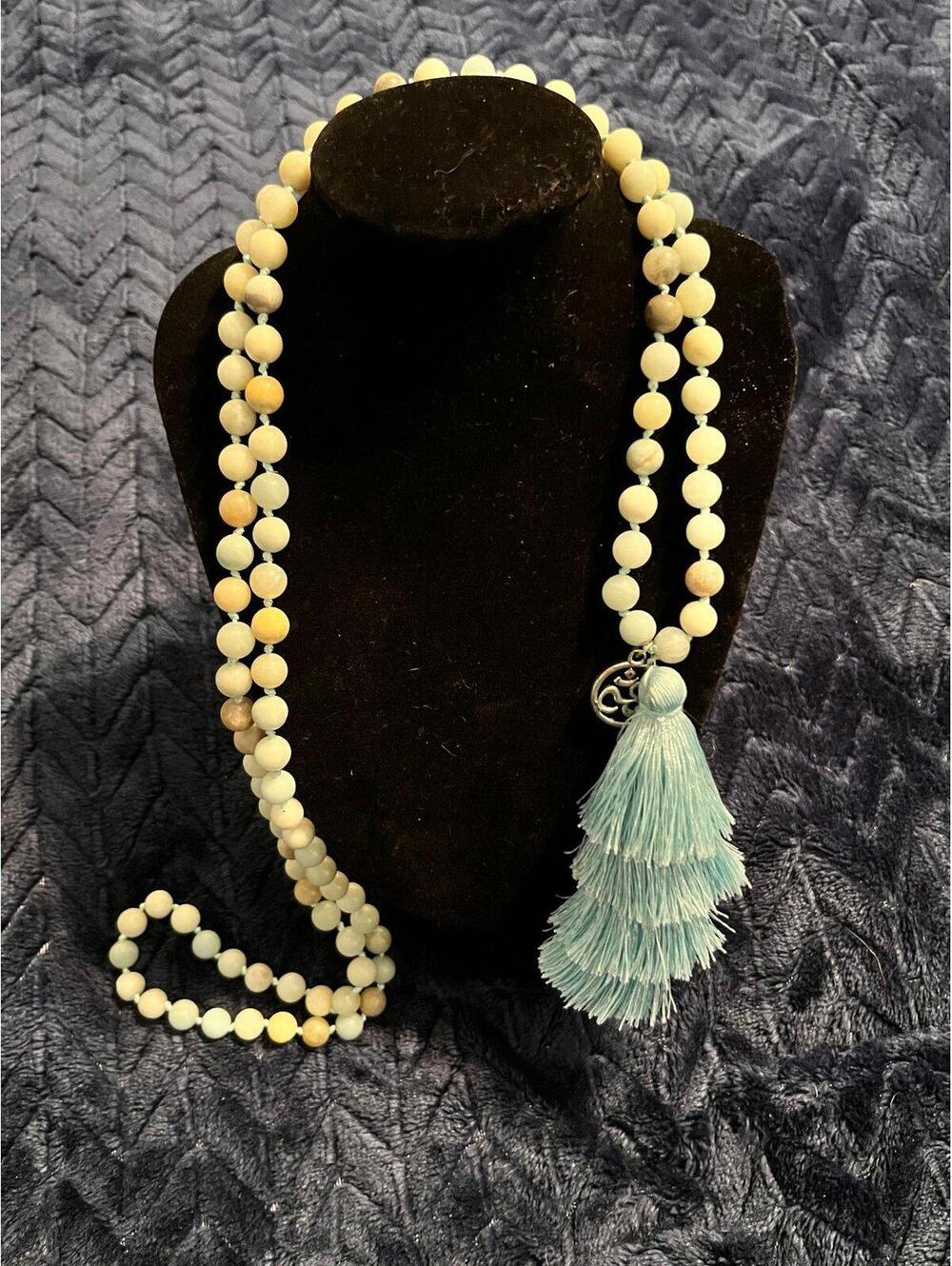 Inner Peace Mala Necklace Yoga Prayer Beads Hand knotted